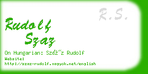 rudolf szaz business card